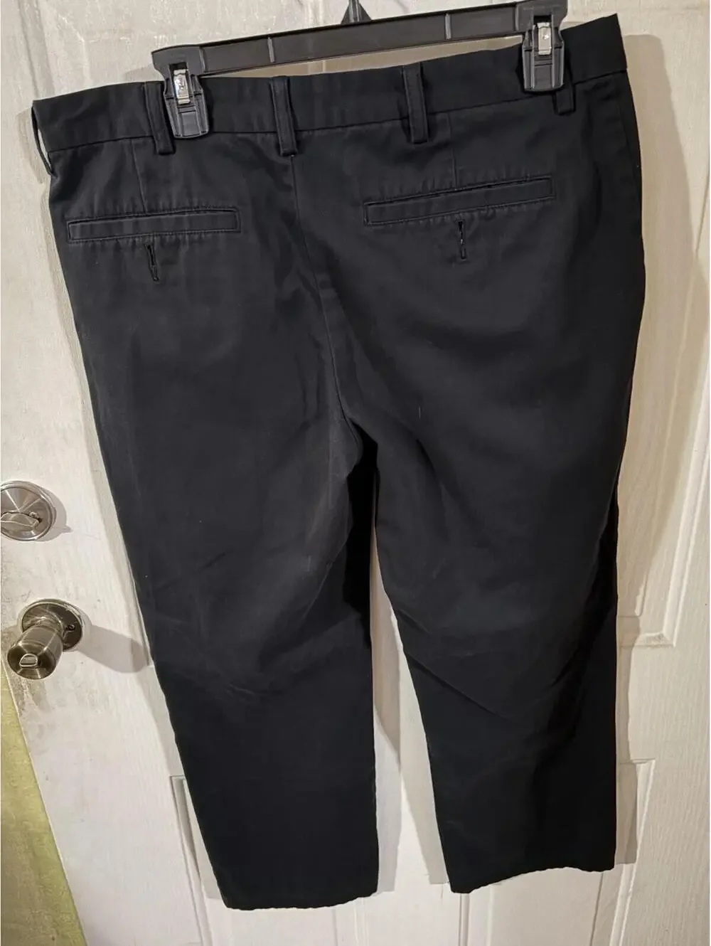 36x28 St John's Bay Men’s Casual Pants Black Pleated Classic Fit Cotton Blend